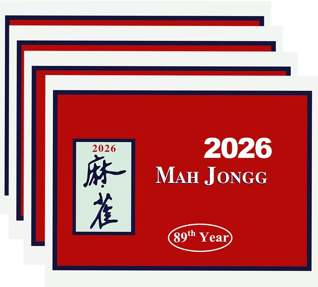 Mah Jong Cards 2026 Revision - Large Print, 4-Pack