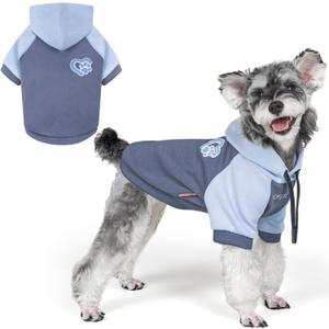 KYEESE Dog Hoodie Stretchy Cat Coat with Leash Hole Soft Dog Clothes for Small Dogs Pet Sweatshirt with Drawstring Dogs Winter Coat for Cold Weather Comfort Cat Sweater Warm Pet Clothes