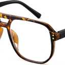 FEISEDY Retro Aviator Reading Glasses Women Men Blue Light Blocking Reader Plastic Lightweight Frame B0071(Leopard, 1.5x)