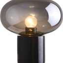 Glass Table Lamp Farmhouse Lampsfor Living Room Art Deco Side Table Lamp for Living Room Smoky Gray