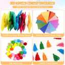 4PCS Pre-Strung Happy Birthday Banner - Felt Happy Birthday Garland, Ball Garland, Felt Pennant Flag, Colorful Thread Tassel Rainbow Party Decorations for Women Men Kids