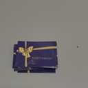 Glenmal 50 Pcs Christmas Mini Gift Card Envelopes with Golden Bow Card Holder Business Envelopes with Gold Ink Pen for Christmas Festival Party Supplies, 2.7 x 3.9''(Blue)