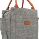 Joymee Lunch Bag Women Insulated Lunch Box Reusable Leakproof Large Spacious Tote for Women Men Adult with Bottle Holder and Side Pockets for Work Picnic Travel - Grey (04 Gray)