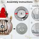 VEWOSTAR Christmas Elk Solar Lanterns, Metal Christmas Outdoor Hanging Lantern Waterproof, Elk Solar Lights Decor for Garden, Patio, Yard, Porch, Xmas Holiday Party Decor