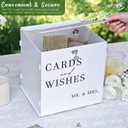 White Acrylic Card Box with Slot & Lock, DIY Large Wedding Card Boxes for Reception, Elegant Money Envelop Card Box for Party Wedding Birthday Baby Shower Graduation Table Decor