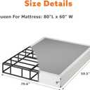 9 Inch Box Spring for Queen Bed Bases - Heavy Duty Metal Mattress Foundation with Fabric Cover,3000 lbs Capacity,High Profile Queen Box Spring Only,Noise Free,Easy Assembly