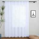 Linentalks Extra Wide White Sheer Curtains for Living Room, Patio Door Curtain for Sliding Door, Sheer Voile Rod Pocket Room Divider Curtains, White Tulle Backdrop Curtain Drapes 1 Panel 100 W X 96" L