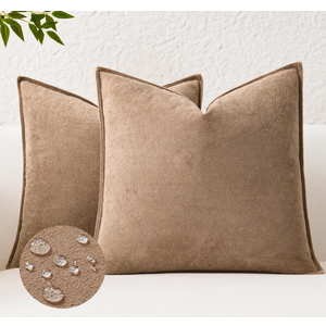Kevin Textile Waterproof Decorative Pillow Covers Beige 12x20 Inch Pack of 2 Soft Boucle Textured Lumbars Cushions Elegant Accent Pillows for Couch Sofa Chair Bed Home Decor Indoor Outdoor, Camel