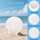 20PCS Large Scallop Shells for Crafts, 4-5 Inch Natural Sea Shells for Decorating, White Seashells Bulk for DIY Crafting, Painting, Baking, Ocean Themed Party Supplies & Decorations