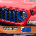 Blue Grill Inserts for 2024 2025+ Jeep Wrangler JL Grille Cover & Headlight Cover Trim Accessories