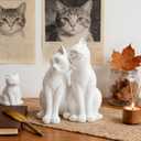 Cat Statues Home Decor Cat-Figurines - Shelf Decor 8.5 x 8 x 10.5 in Gifts for Cats Lovers Collectible Figurines Kitten Couple Sculptures for Indoor Office Table Library Decoration Newman House Studio