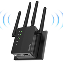 1200Mbps Dual Band 5GHz/2.4GHz WiFi Extender, WiFi Extender Signal Booster, 12880 Sq.Ft Coverage, 105Device Support, Setup for Home & Outdoor Use