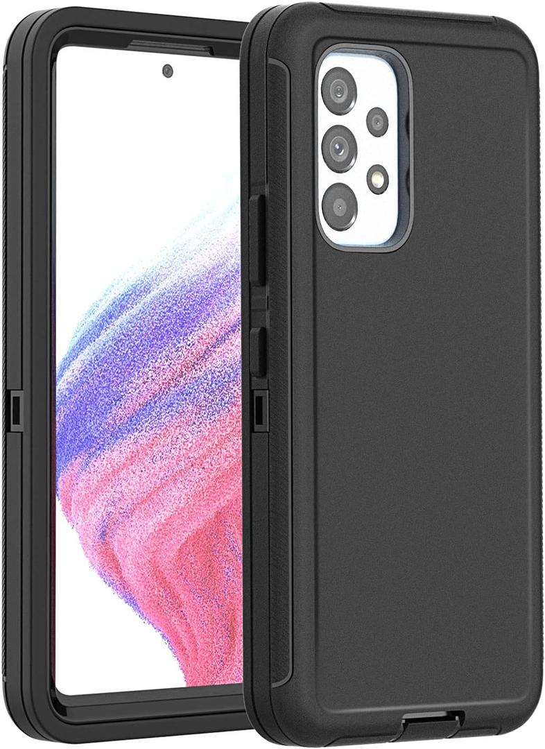 AICase for Galaxy A53 5G Case, Heavy Duty Drop Protection Full Body Rugged Shockproof/Dust Proof Military Protective Tough Durable Phone Cover for Samsung Galaxy A53 5G (Black)