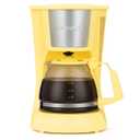 Holstein Housewares 5 Cup Drip Coffee Maker  Compact and User-Friendly with Auto Pause & Serve, Reusable Filter, Measuring Spoon & Glass Carafe, Office & Dorm Use, Yellow