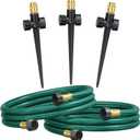FANHAO Above Ground Irrigation Garden Sprinkler System, Metal Adjustable Garden Sprinkler Set, 360 Degree Large Area Coverage Irrigation Kit for Lawn, Patio, Flower Bed & Garden