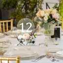 Table Number 1-15 for Wedding Reception Arch Acrylic Wedding Restaurant Table Number with Flower Trough 5" x 7" Mirrored Rustic Centerpiece for Bridal Shower Party Catering Banquet(Clear)