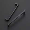 Ravinte 10 Pack Solid 6-1/4 Inch Kitchen Square Cabinet Handles Matte Black Pulls Drawer Pulls Kitchen Cabinet Hardware Flat Black Handles
