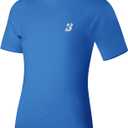 Roadbox Boys Youth Compression Shirt - Short Sleeve Undershirt for Kids Quick Dry Athletic Baseball T-Shirt Base Layer (Blue, XS)
