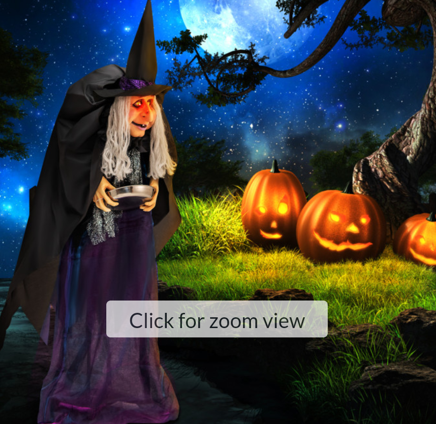 Total Tactic CM24710 Giant Halloween Witch Decoration With LED Lights Widened Base Sound