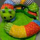 2-in-1 Tummy Time Mat & Baby Lounger Pillow - Seat Support for Baby Play Mat for Babies 0-6 Months, Infant Lounger Activity Center with Newborn Toys, Floor Pillows Sit Me Up, Infant Toys Floor Lounger (Caterpillar)