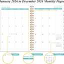 2 x 2026 Planner - Weekly Monthly Planner 2026 from January 2026 to December 2026, Planner 2026 with 12 Monthly Tabs, Inner Pocket, 6.4" x 8.5", Pink Floral