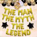 Elegant Mens Black And Gold Bachelor & Retirement Legend Balloons, Banner & Decor Set