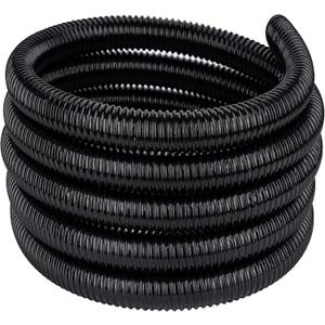 Pond Tubing,1-1/2 inch PVC Flexible Pond Hose, Black Corrugated Waterfall Sump Pump Hose,Drainage Pipe, Kinkproof for Garden Ponds, 1-1/2"x25FT