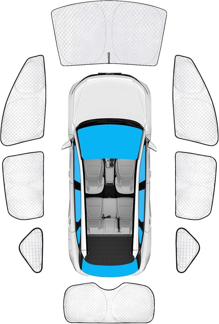 KMF 8pcs Thicken Full Window Sun Shades Custom for Hyundai Tucson Accessories 2022-2024 2025, Sun Visor Privacy Car Window Covers for Windshield Side Rear, UV Block and Blackout for Camping/Outdoor