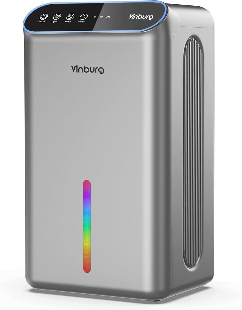 Dehumidifier for Basement (85 OZ, 800 sq ft) Quiet Dehumidifiers for Home, Auto Shut-Off, Sleep Mode, 3 Gear Timer(8H,16H,24H), Small Dehumidifier for Bedroom, Bathroom with Drain Hose (Deep Sliver)