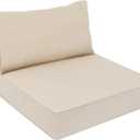 AAAAAcessories Outdoor Deep Seat Cushions, Waterproof, Fade-Resistant Patio Furniture Replacement Cushions, 24" x 24" x 5" + 24" x 13.5", Khaki Beige