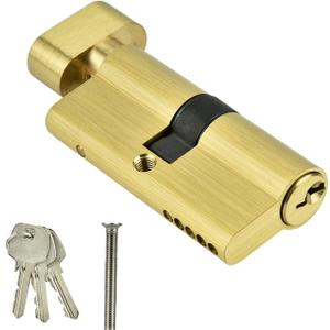65mm Cylinder Lock Copper with Keys, Single Open Anti Theft Door, Andersen Forever Door Replacement Parts & Atrium Brass, 55mm Replacement hoppe Key paired cylinders Larson loc