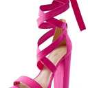 DREAM PAIRS High Heels Chunky Block Platform Heels for Women Strappy Gladiator Sexy Open Toe Heels Dressy Pumps Sandals Size 7