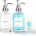 Molimoli Hand Bathroom Soap Dispenser Set, Soap Dispenser Pump, 500ml/16.9 Oz, Set of 2, Silver