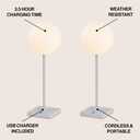 JONATHAN Y Allie 17.5" Rechargeable Cordless LED Lamp, Gray, Set of 2
