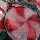 Bokoiuu 8.5FT Christmas Candy String Lights, Hanging Christmas String Lights with 10 Red White Round Candy Lights, Fairy Lights for Outdoor Party Birthday Bedroom Decor, Warm White