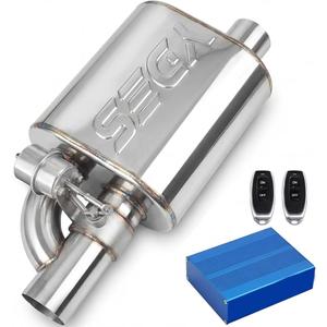YDES 2.5 Inch Valved Muffler Exhaust Cutout with Muffler Cat Back Exhaust System Kit