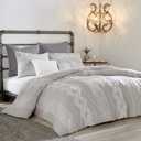Peri Home Cut Geo 100% Cotton Duvet Cover, Full/Queen, Grey
