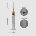 25 Gauge 1 inch Needle with Syringe(30 Pack) , 3ml Luer Lock Disposable Syringes with Needle ,Individually Wrapped