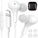 iMangoo for Apple MFi-Certified Headphones for Lightning Wired Earbuds Magnetic Ear Buds with HiFi Bass,3 Ear Tips Mic Corded Earphones for Gym, Commuting for iPhone 14 Plus 13 12 11 Pro Max White