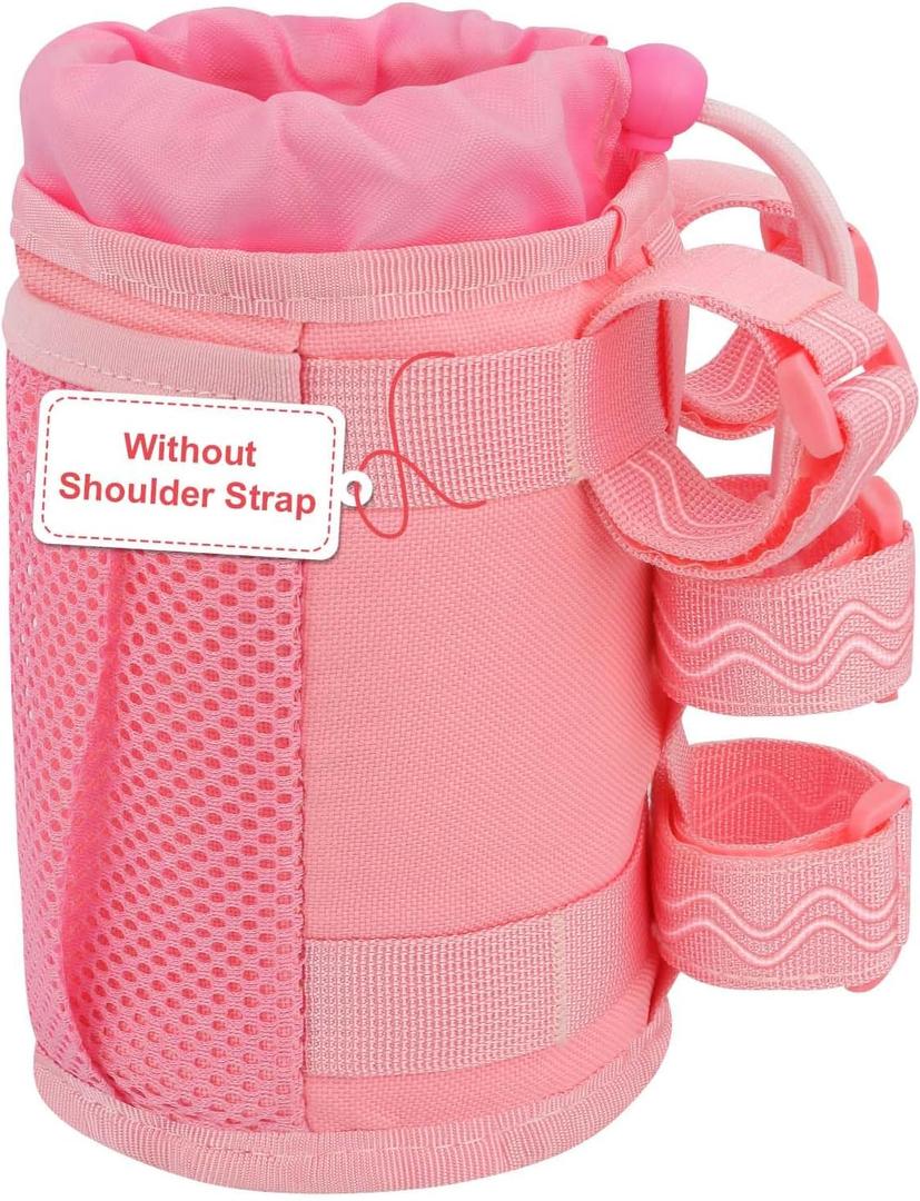 Bike Cup Holder, Water Bottle Holder Handlebar for Bike with Mesh Pockets, Universal Fabric Bicycle Water Bottle Drink Cup Cage for Cruiser Bikes, Scooter, Mountain MTB, Stroller, Wheelchair, Boat