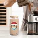 60th Birthday Gifts for Women - 1965 60th Birthday Decorations Gifts for Her Him Men 60 Year Old Bday Gift for Women Mom Wife Turning 60 Gift Glass Cup with Straw