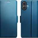 for iPhone 17 Case Wallet with RFID Blocking Card Holder, PU Leather Kickstand Protective Flip Phone Cover Fit for iPhone 17 6.3" Blue