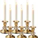 Candlestick Holders Taper Candle Holders, Candle Stick Candle Holder for Table Centerpiece, Wedding Reception, Festive Christmas Mantel Decoration or Home Decor(Gold, 3 Sets(6 Pcs))