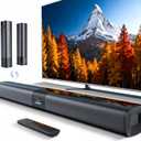 Saiyin Sound Bar for Smart TV, Detachable Soundbar TV Speaker with Bluetooth/ARC/Optical/AUX Input, Super Diaphragm Driver and 3 Preset Sound Effects for TV/PC/Projector.
