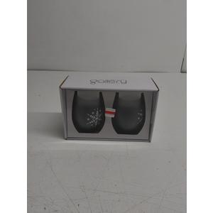 Tabletops Gallery 2 Piece Snowflake Stemless Wine Glass Set - Gray