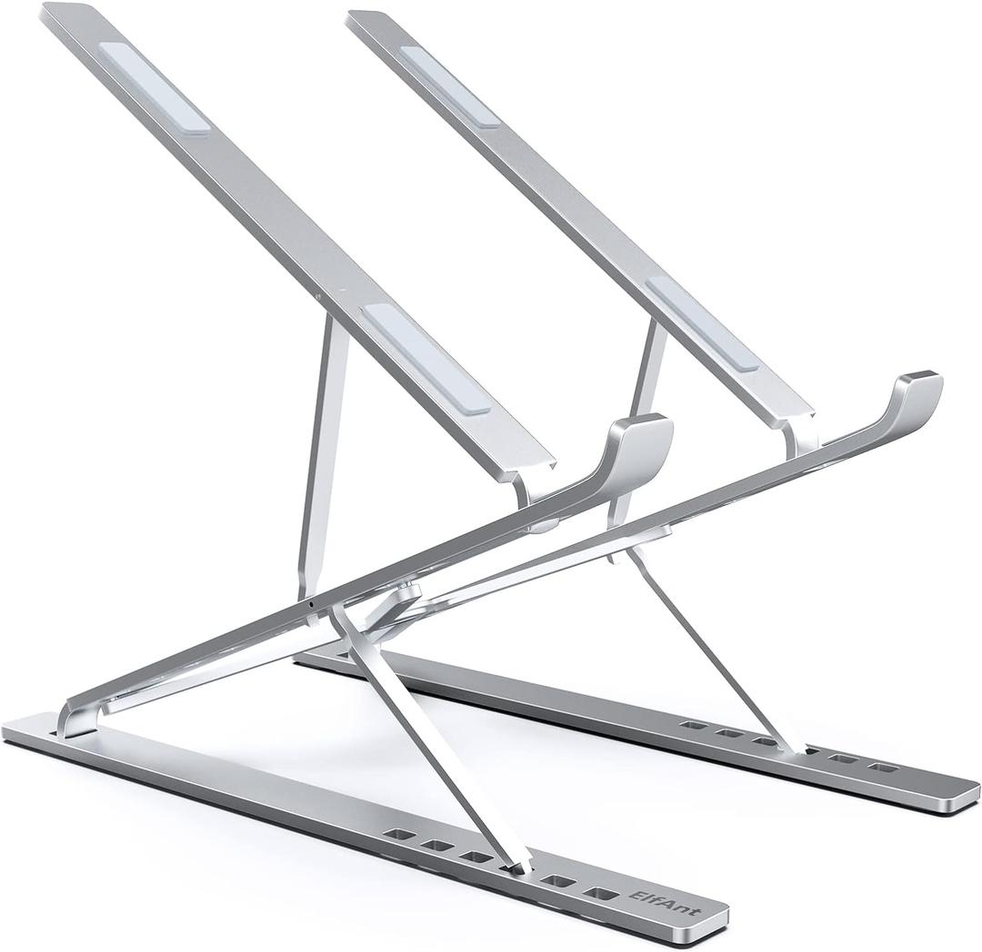 Laptop Stand Adjustable Portable Aluminum for 10" - 17" Laptop Tablet (Silver)
