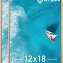 Natural 12x18 Picture Frame Set of 2 Slide-In Strips Wall Hanging Frame