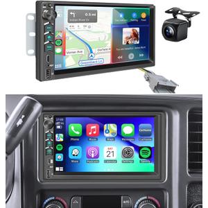 Car Radio Stereo for Chevy Silverado SSR Tahoe Suburban GMC Sierra Yukon Cadillac Escalade 2003-2006 /Colorado 2004-2012/CarPlay Android Auto GPS Navi WiFi, Backup Camera, Physical Button Knob SWC