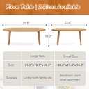 Coffee Table Low Table with Solid Wood Legs, 31.5x19.7" Large Coffee Table Side Table, Floor Table Desk for Sitting on The Floor, Living Room Furniture for Office Apartment Home, Oval Natural