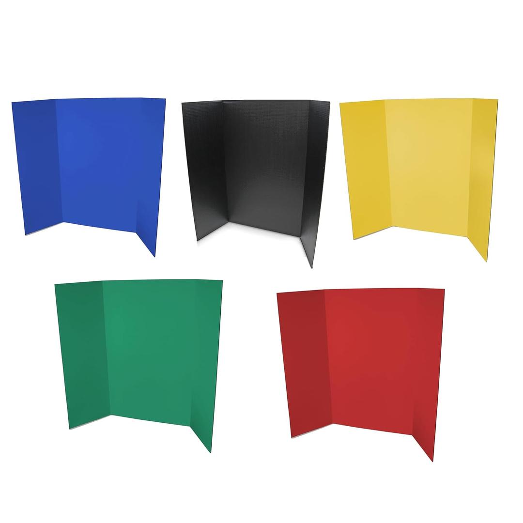 Flipside Products 36 x 48 Project Boards for Presentations, Science Fair, School Projects, Event Displays and Trifold Picture Board, Proudly Made in USA - Assorted Colors - 10 Pack